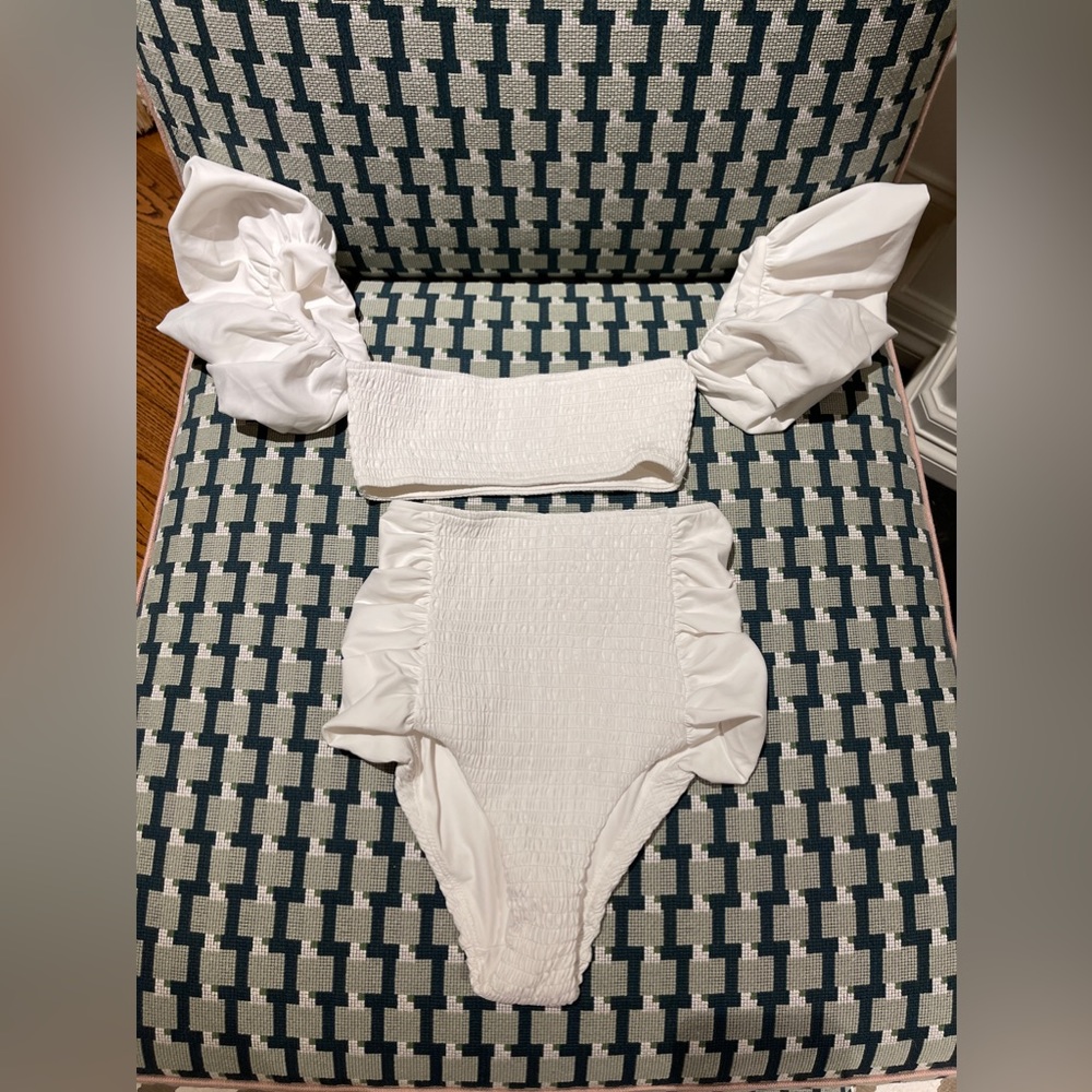 Sir. The Label Louis Ruched Brief and Louis Bandeau Ivory Bikini - Picture 3 of 13